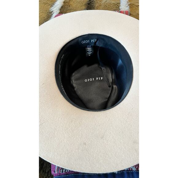 Gigi Pip 100% Australian Wool Felt Fedora Hat Beige Size 59 Large main image 4